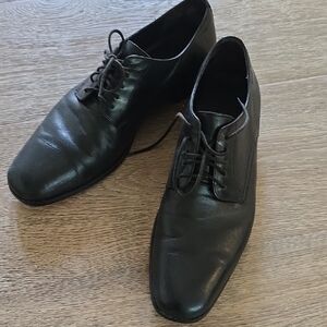 Hugo Boss Men's Black Leather Lace-Up Dress Shoes Sz 8
